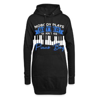 Pianist Junge - Hoodie-Kleid - Schwarz - Vorne