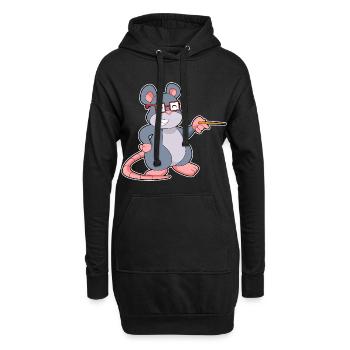 École de pointage des enseignants de souris - Sweat-shirt à capuche long Femme - noir - Devant