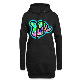 Shaka Graffiti Farbexplosion - Hoodie-Kleid - Schwarz - Vorne