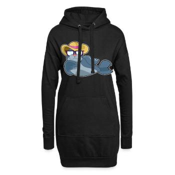 Seehund Sonnenbrille - Hoodie-Kleid - Schwarz - Vorne