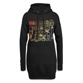 Accessoires pour appareil photo - Sweat-shirt à capuche long Femme - noir - Devant