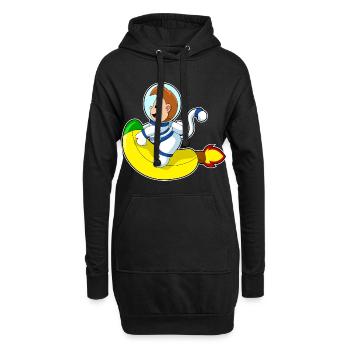 Espace des astronautes singes - Sweat-shirt à capuche long Femme - noir - Devant