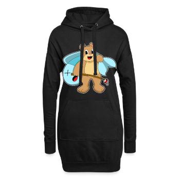 Pêche au poisson Bear Angler - Sweat-shirt à capuche long Femme - noir - Devant