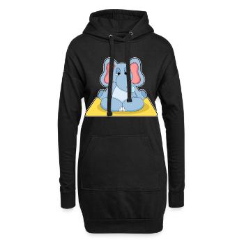 Gymnastique de fitness avec yoga éléphant - Sweat-shirt à capuche long Femme - noir - Devant