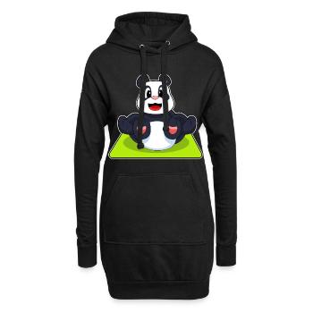 Panda Yoga Fitness Gymnastik - Hoodie-Kleid - Schwarz - Vorne
