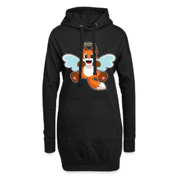 Fuchs Engelsflügel - Hoodie-Kleid - Schwarz - Vorne