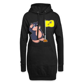 Maulwurf Flagge - Hoodie-Kleid - Schwarz - Vorne
