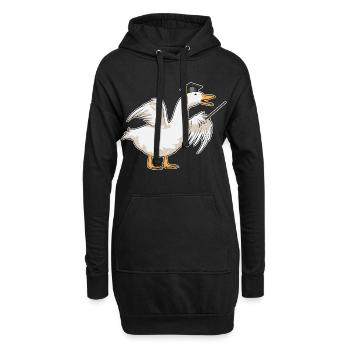 École du professeur de canard pointant des bâtons - Sweat-shirt à capuche long Femme - noir - Devant