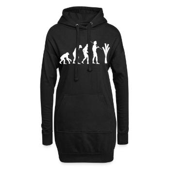 évolution du poireau (blanc) - Sweat-shirt à capuche long Femme - noir - Devant
