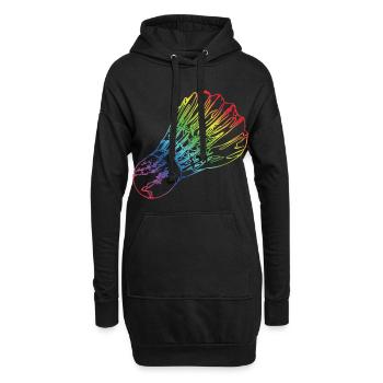 Volant - Sweat-shirt à capuche long Femme - noir - Devant