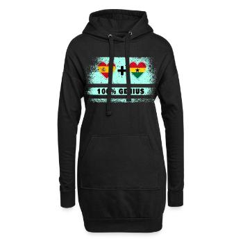 Flagge von Spanien und Ghana 100% genial - Hoodie-Kleid - Schwarz - Vorne