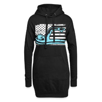 Nageur patriote - Sweat-shirt à capuche long Femme - noir - Devant