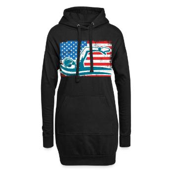 4 juillet Natation - Sweat-shirt à capuche long Femme - noir - Devant