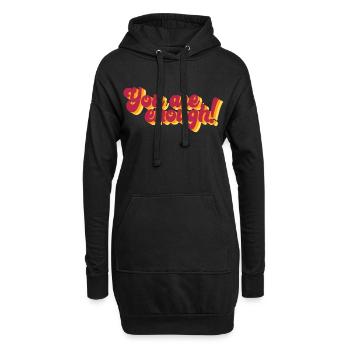 Motivierender Spruch mit 3D-Effekt - Hoodie-Kleid - Schwarz - Vorne