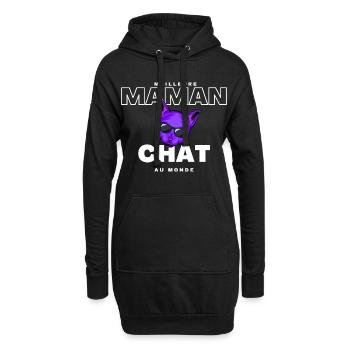 Meilleure Maman Chat au Monde - Sweat-shirt à capuche long Femme - noir - Devant