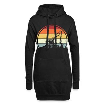 Bagger - Hoodie-Kleid - Schwarz - Vorne