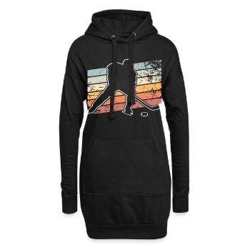 Hockey sur glace - Sweat-shirt à capuche long Femme - noir - Devant