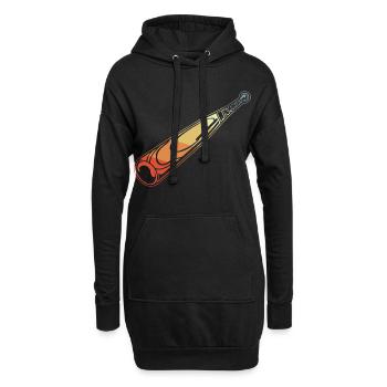 Vintage Baseballschläger - Hoodie-Kleid - Schwarz - Vorne