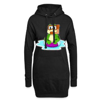 Frosch Taucher Schnorchel Tauchen - Hoodie-Kleid - Schwarz - Vorne