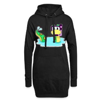 Schlange Taucher Schnorchel Tauchen - Hoodie-Kleid - Schwarz - Vorne