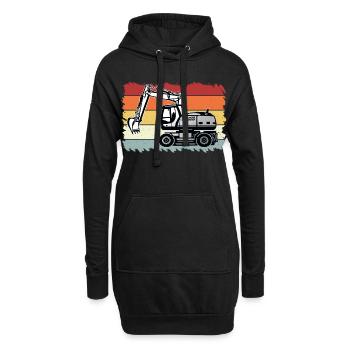 Bagger - Hoodie-Kleid - Schwarz - Vorne