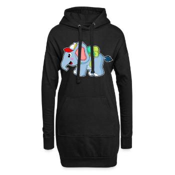 École de sac à dos pour élèves éléphants - Sweat-shirt à capuche long Femme - noir - Devant