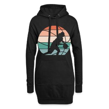 Basketball féminin Basketball féminin - Sweat-shirt à capuche long Femme - noir - Devant