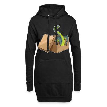 Schlange Karton - Hoodie-Kleid - Schwarz - Vorne