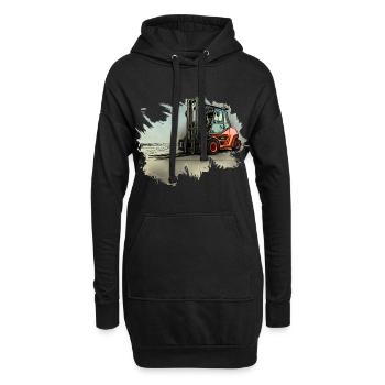 Chariot élévateur - Sweat-shirt à capuche long Femme - noir - Devant
