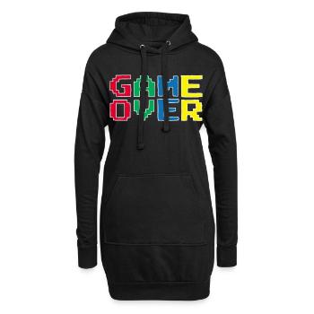 Vintage-Videospiel - Hoodie-Kleid - Schwarz - Vorne