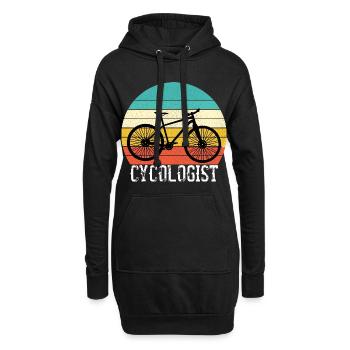 Cycologue Funny Vintage Cycliste - Sweat-shirt à capuche long Femme - noir - Devant