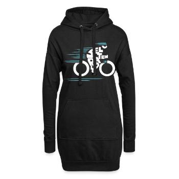 Ich bin selten radlos! Typo Fahrrad, modern - Hoodie-Kleid - Schwarz - Vorne