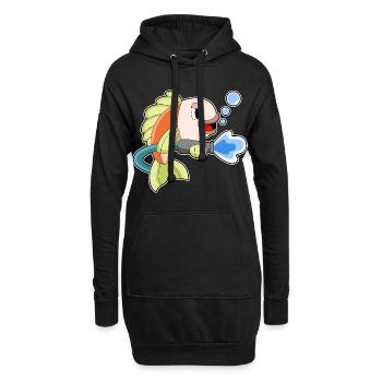 Fisch Feuerwehrmann Feuerwehrschlauch Feuerwehr - Hoodie-Kleid - Schwarz - Vorne