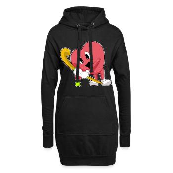 Heart Field Hockey Field Hockey Stick - Sweat-shirt à capuche long Femme - noir - Devant