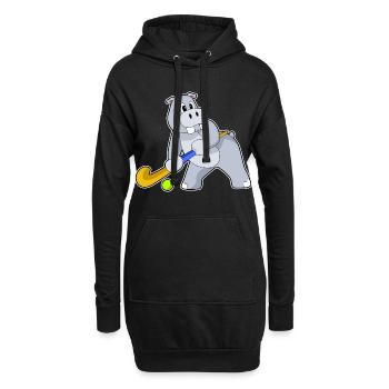 Hippopotamus Hockey sur gazon Stick - Sweat-shirt à capuche long Femme - noir - Devant