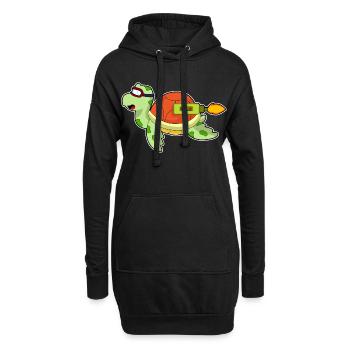 Fusée de tortue - Sweat-shirt à capuche long Femme - noir - Devant