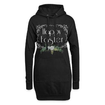 Happy Easter - Hoodie-Kleid - Schwarz - Vorne