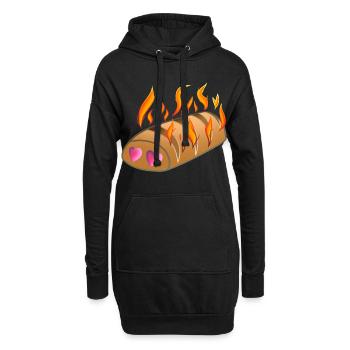 L'amour d'une brioche chaude ! Par Pousse2Bambou ! - Sweat-shirt à capuche long Femme - noir - Devant