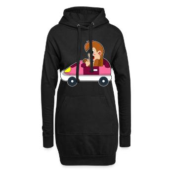 Voiture de singe - Sweat-shirt à capuche long Femme - noir - Devant