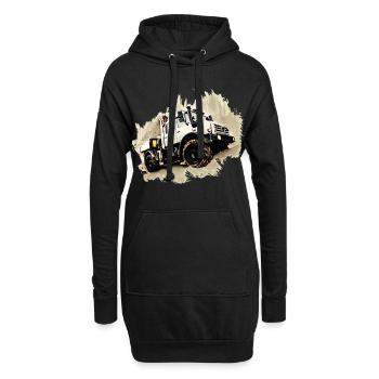 Unimog LKW - Hoodie-Kleid - Schwarz - Vorne