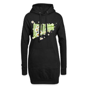 Fleurs, marguerites, marguerites, nature, jardin - Sweat-shirt à capuche long Femme - noir - Devant
