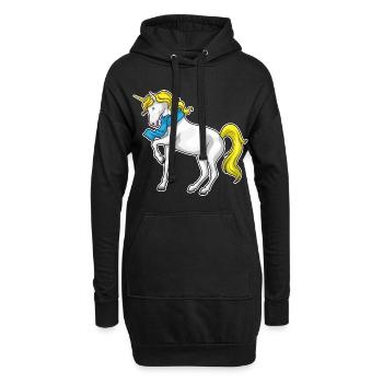 Foulard licorne - Sweat-shirt à capuche long Femme - noir - Devant