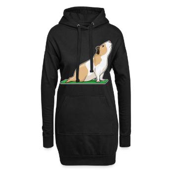 Gymnastique de fitness yoga cochon d’Inde - Sweat-shirt à capuche long Femme - noir - Devant