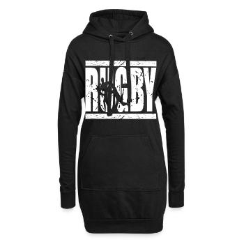 Le rugby, c’est la vie - Sweat-shirt à capuche long Femme - noir - Devant