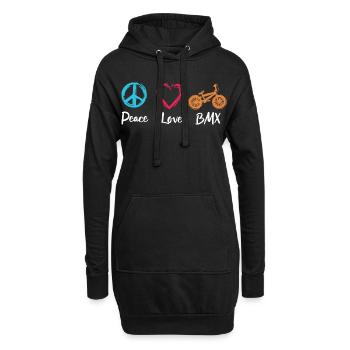 Peace Love BMX - Sweat-shirt à capuche long Femme - noir - Devant