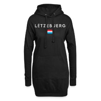 Flagge von Luxemburg, Luxemburger Stolz - Hoodie-Kleid - Schwarz - Vorne