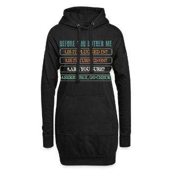 Technischer Support für Informationstechnologie - Hoodie-Kleid - Schwarz - Vorne