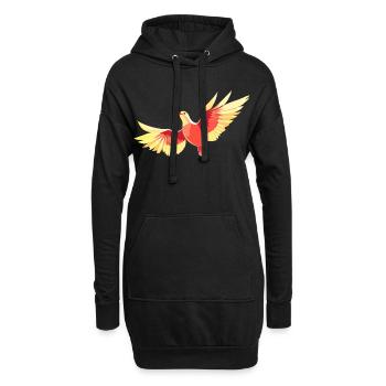 Vogel, der am Himmel schwebt - Hoodie-Kleid - Schwarz - Vorne