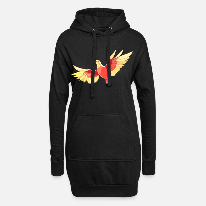Vogel, der am Himmel schwebt - Hoodie-Kleid - Schwarz