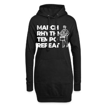 Répétition du tempo du rythme de marche - Sweat-shirt à capuche long Femme - noir - Devant